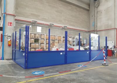 Titans behind modular partitions in factory